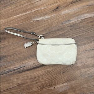 Small Coach Wristlet - White